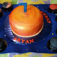 solar system themed cake