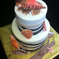 40th anniversary beach cake