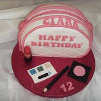 Makeup Bag and Makeup Birthday Cake