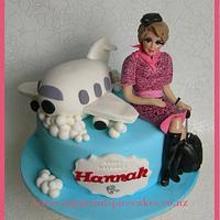 Trolley Dolly - Welcome aboard Air New Zealand Flight Attendant Cake - all edible!