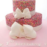 Sprinkle first birthday cake