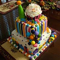 Cupcake 1st birthday cake
