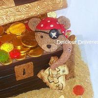 Pirate Teddy Treasure Chest Cake