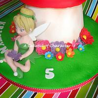 Tinkerbell Toadstool with fondant Tinkerbell