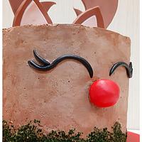 Red nose reindeer cake 