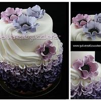romantic cake with anemones