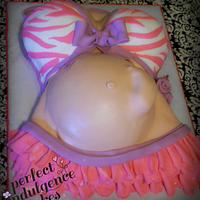 Belly Cake... Zebra Bikini print for Baby Shower 