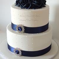 Navy, white and bling