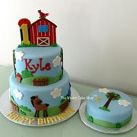 FARM THEMED 1st Birthday Cake Inspired by a Quilt