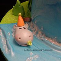 Baby Jungle Animals 1st Birthday Cake