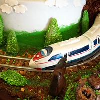 Hight speed train cake 