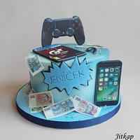 Playstation, game, phone cake