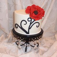 Red Flower Cake