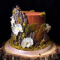 Forest stump cake