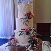 Mr and Mrs Denman. Shabby Chic wedding cake