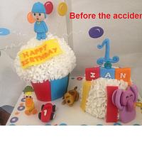 Pocoyo 1st Birthday Cake (a save from disaster)