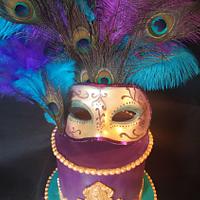 Venetian mask masquerade cake!