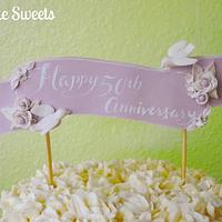 50th Anniversary Buttercream Flower Cake