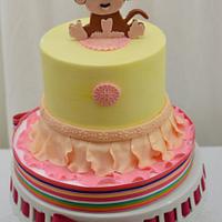 Mod Monkey 1st Birthday Cake