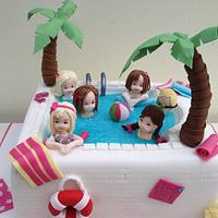 Swimming pool cake