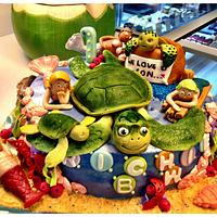 Turtle & Under Sea birthday cake