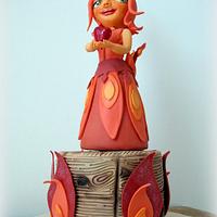 Flame Princess cake