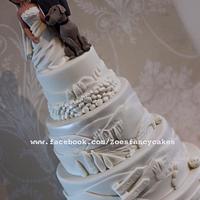 Wedding cake + dog topper :)