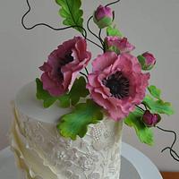 Lace cake with anemones
