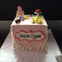 Tea party Birthday cake for a 2 year old girl 
