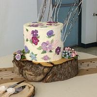 Painted Buttercream wedding cake