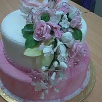 my first sugar flower cake