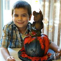 Lil' Bat and Pumpkin Cake