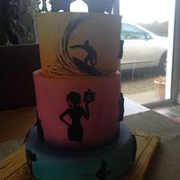 Airbrushed Silhouette Cake