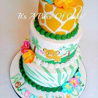 Lion Cub Themed Baby Shower Cake
