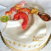 Sea food restaurant cake
