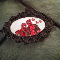 Deadpool cake with spideypool refererence!