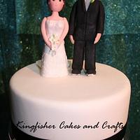 Black and White Cup Cake Wedding Cake