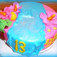 Sweet 13 Luau Cake