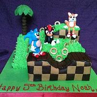 Sonic and friends video game cake