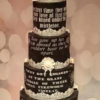 Half and half wedding cake.Cake international entry