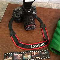 shirt cake and camera