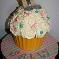 Glitter Shoe Giant Cupcake