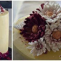 Extended Height Vanilla Wedding Cake with Gerberas