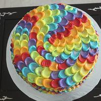 Rainbow petal cake