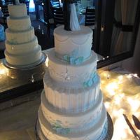 Sparkly Light Blue Wedding Cake