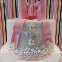 Pretty little girls Christening cake