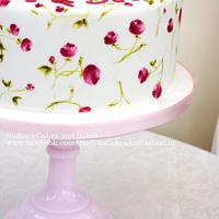 painted roses cake