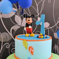 Mickey Mouse first birthday cake