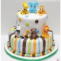 Animal themed Baby shower cake