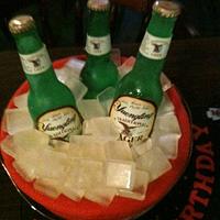 Iced beer bucket cake